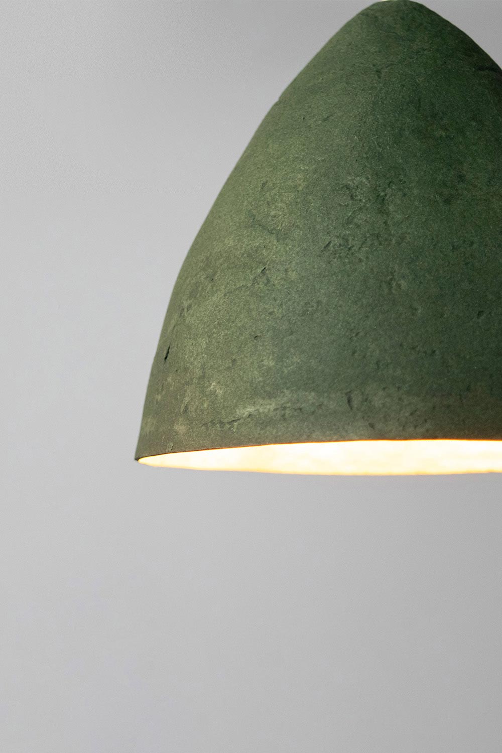 detail of the mini pendant conica made with paper mache