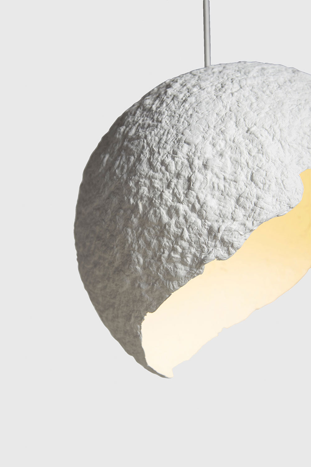detail of the texture of white paper lamp globe
