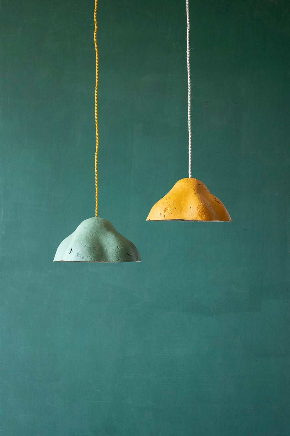 Paper Mache Pendant Light Marigold - Crea-Re Studio