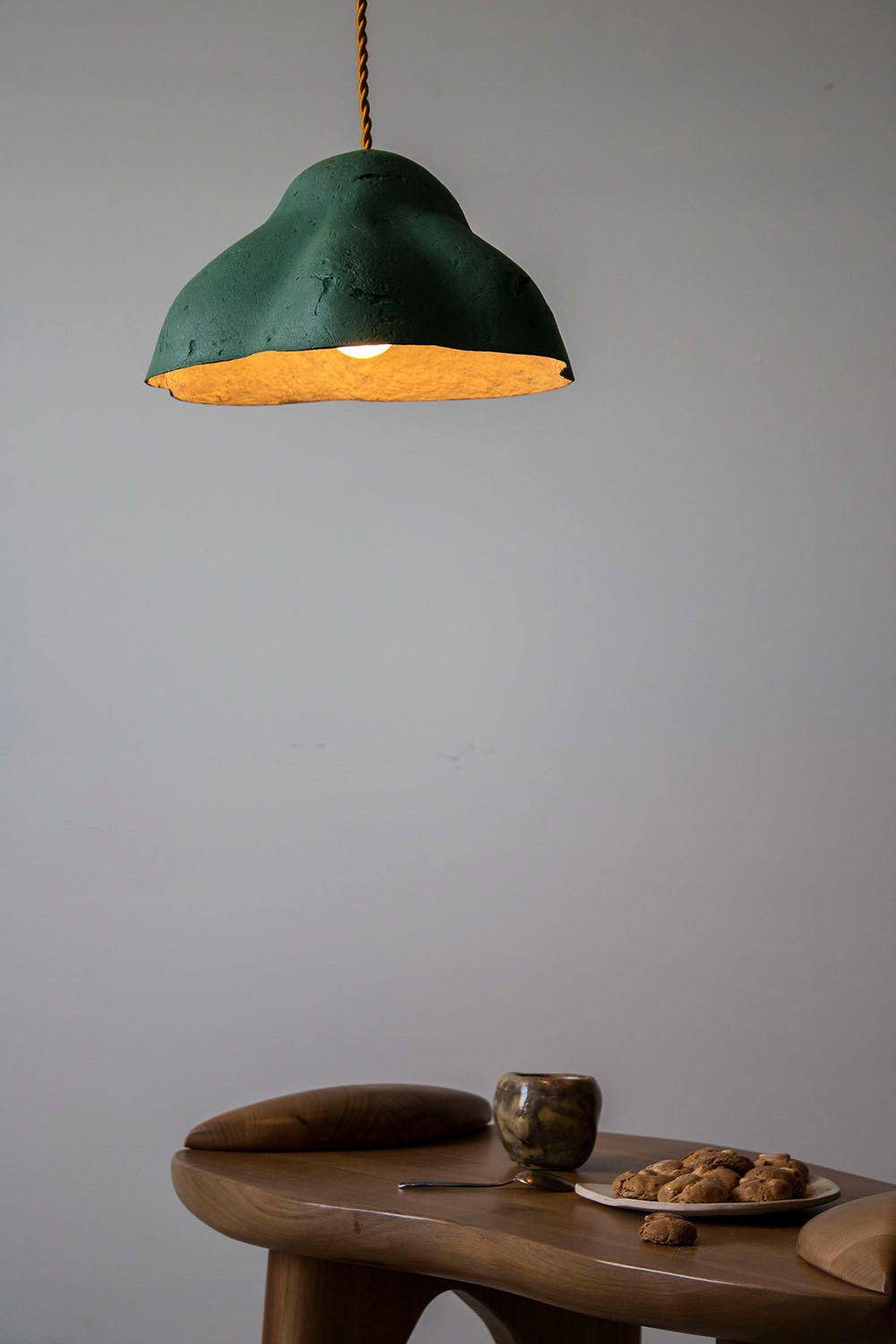 Paper Mache Pendant Light Marigold - Crea-Re Studio