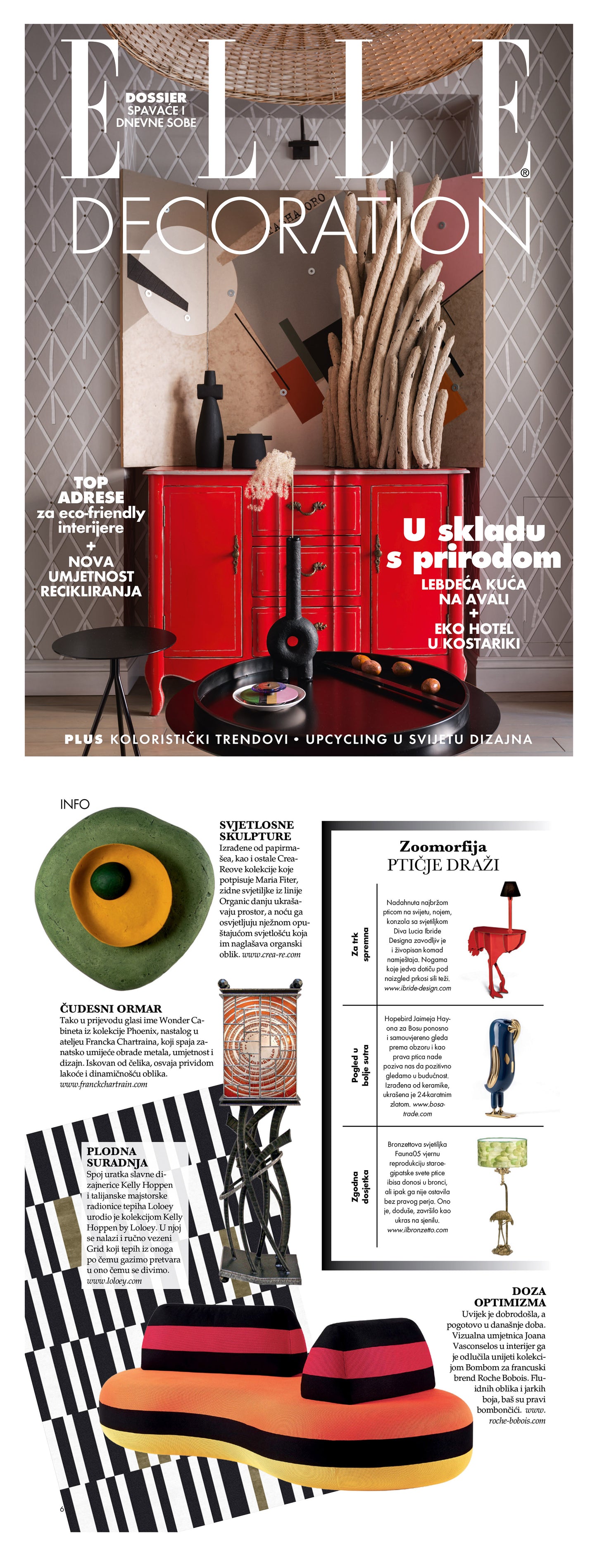 article in the press with crea-re studio paper mache lamps