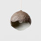 small globe lamp in brown made of paper pulp