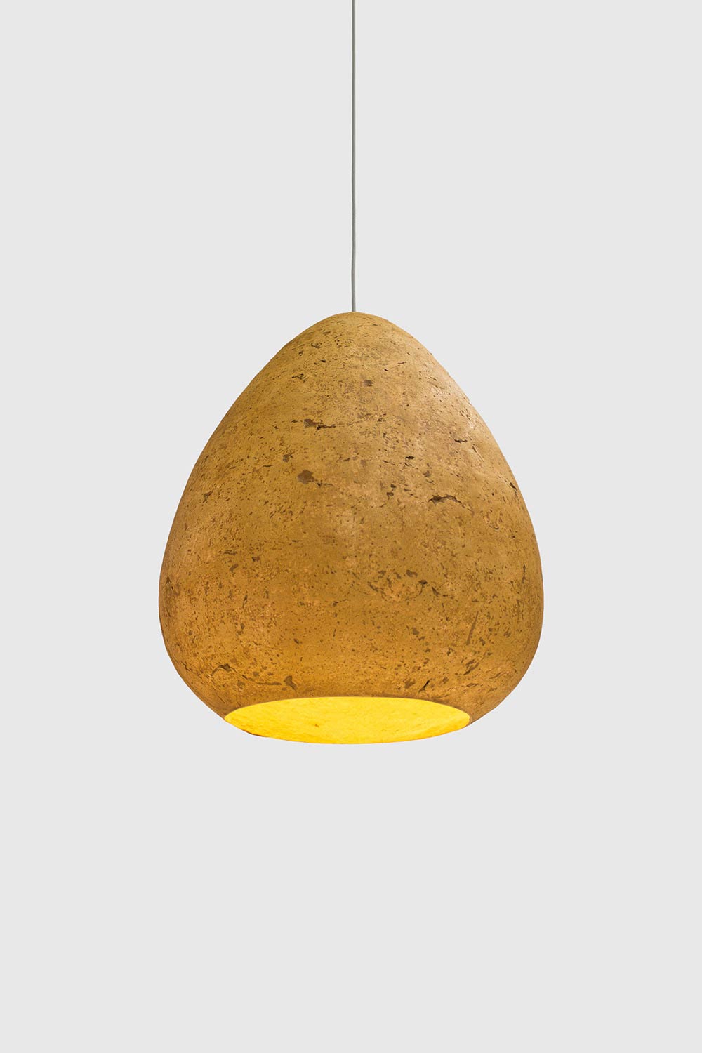 siena yellow hanging light morphe made with paper pulp