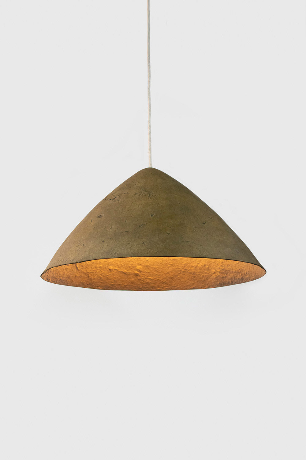 green light fixture conica made of paper pulp