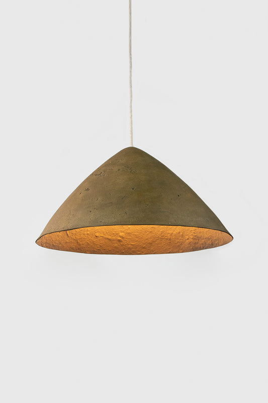 green light fixture conica made of paper pulp