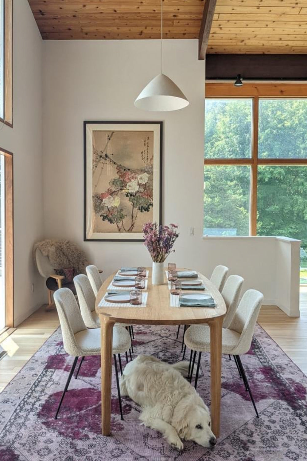 white light fixture conica in the dining room