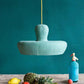 Light pendant Morphe in green in the kitchen