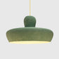 Light pendant Morphe green made of paper mache