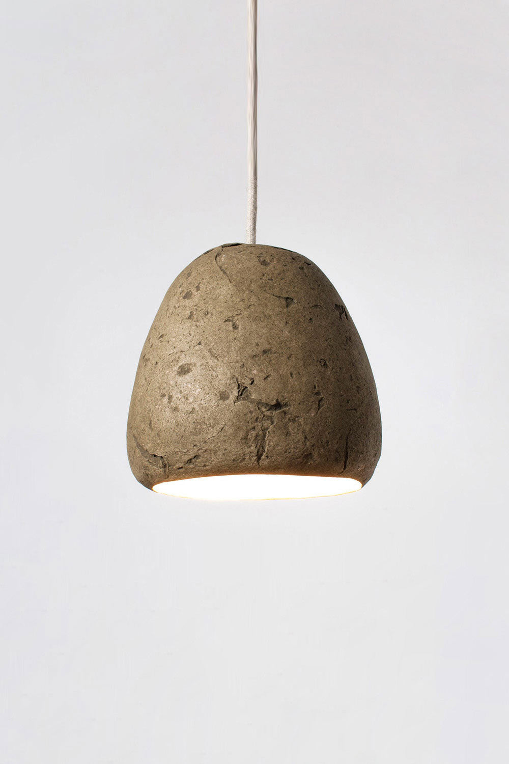 small loft lamp in green colour made of papier mache