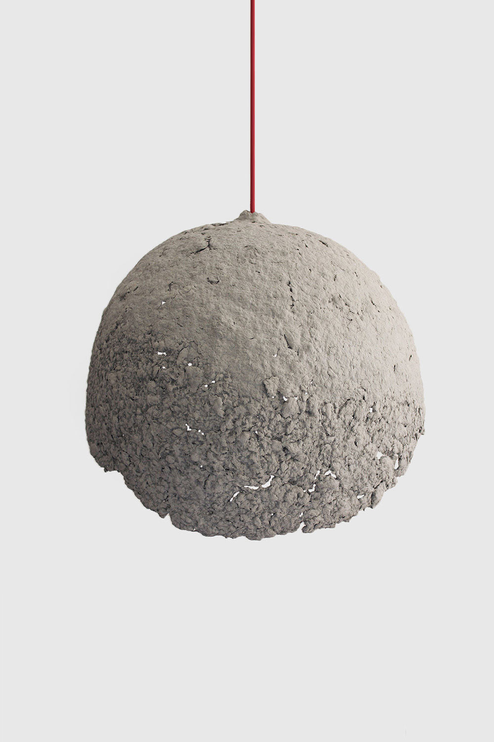 grey paper lamp globe seen from behind