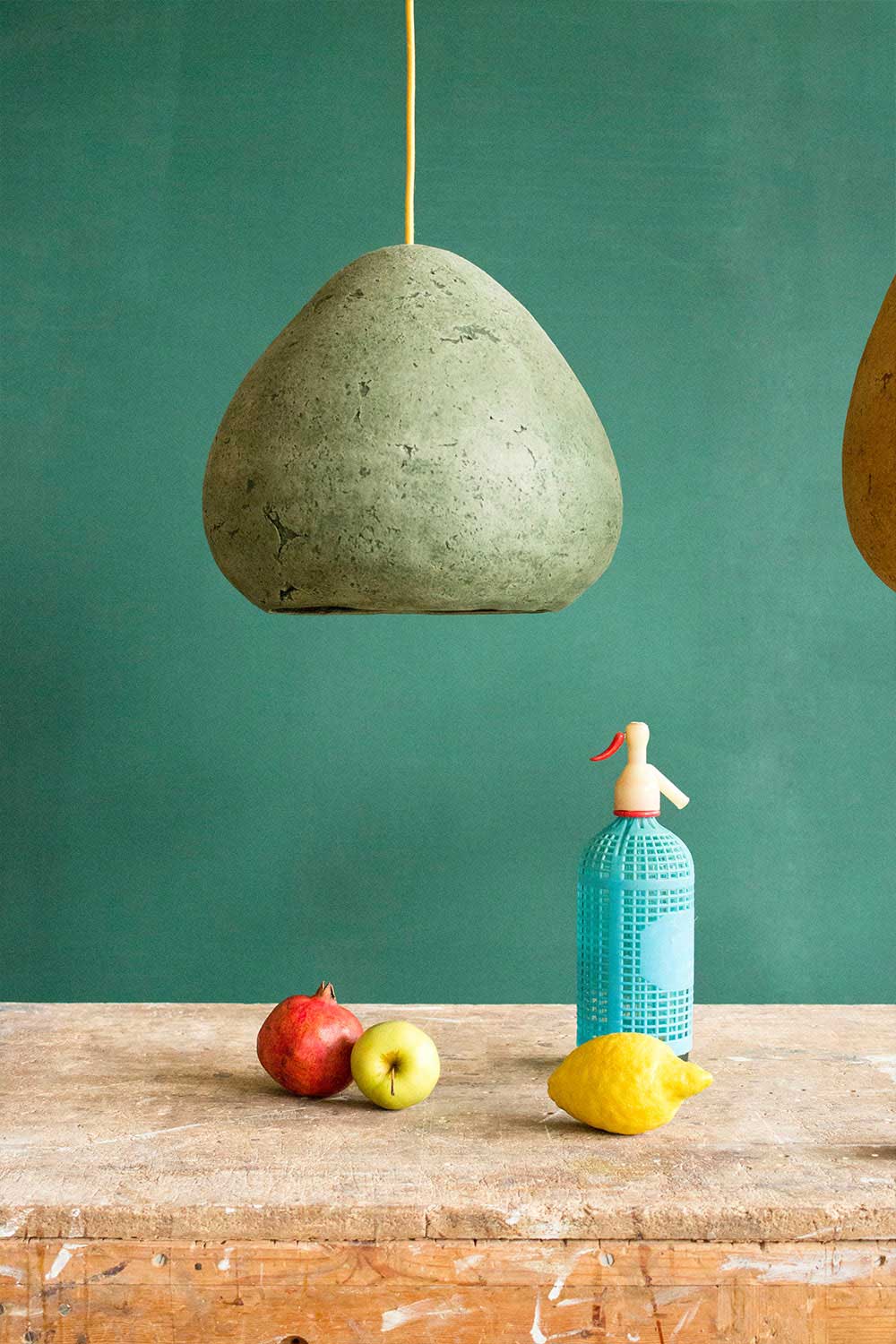 paper mache lamps morphe in green