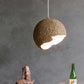 green paper mache light shade in the kitchen