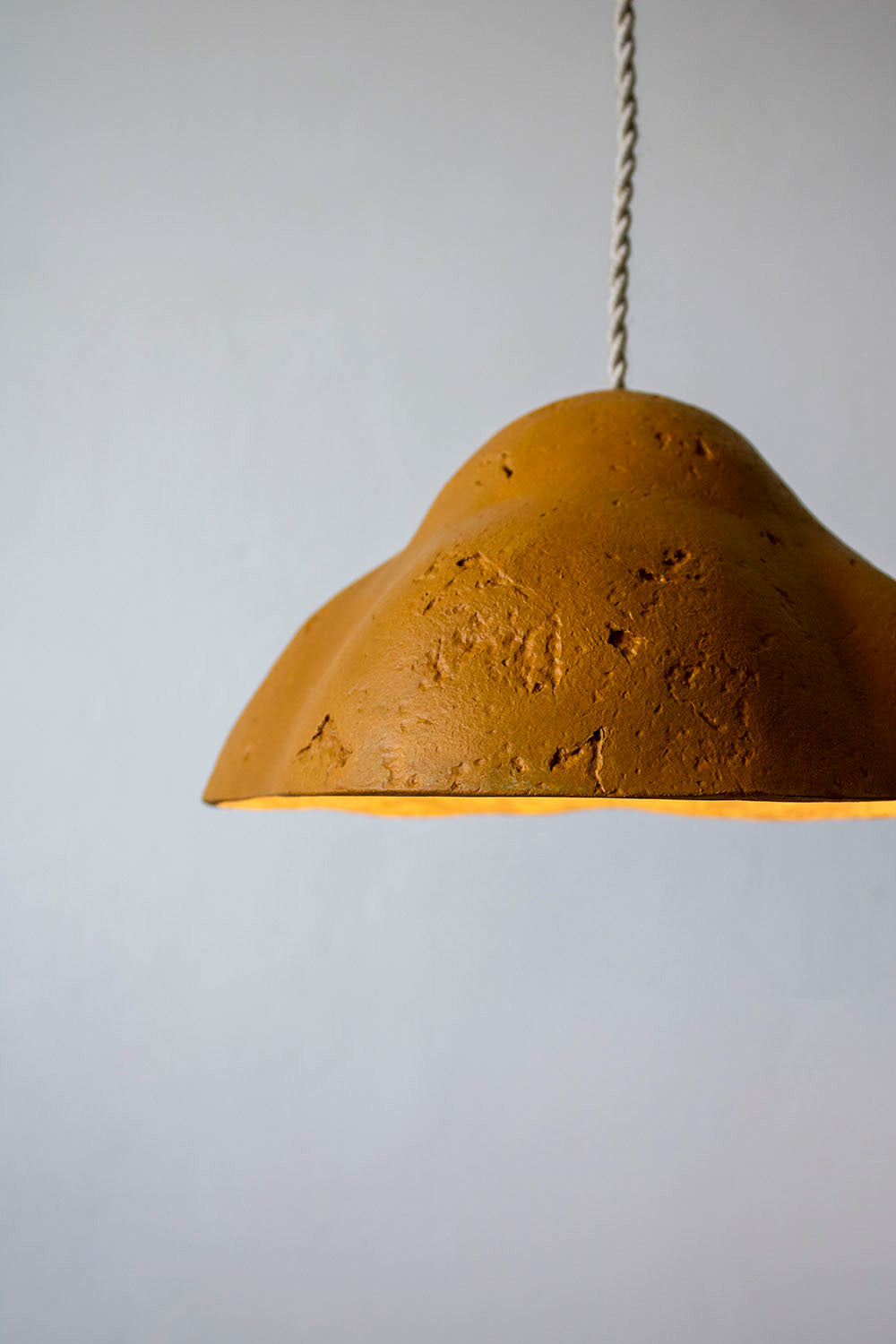 Paper Mache Pendant Light Marigold