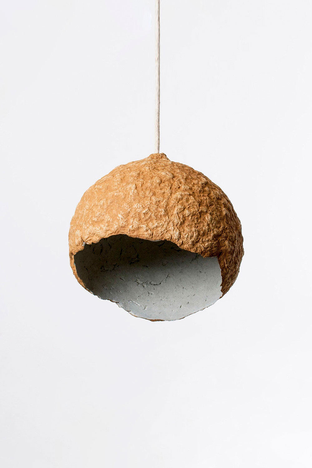 paper mache planet light in brown