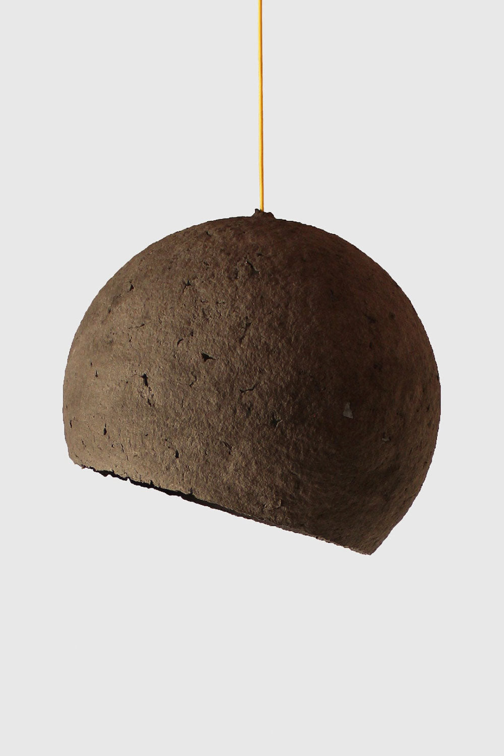 paper pulp lamp luna in brown colour