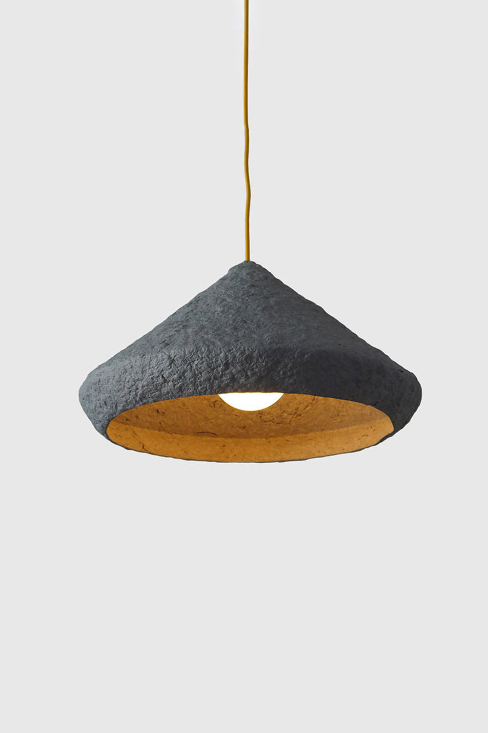 grey paper pulp lamp mizuko made with paper mache