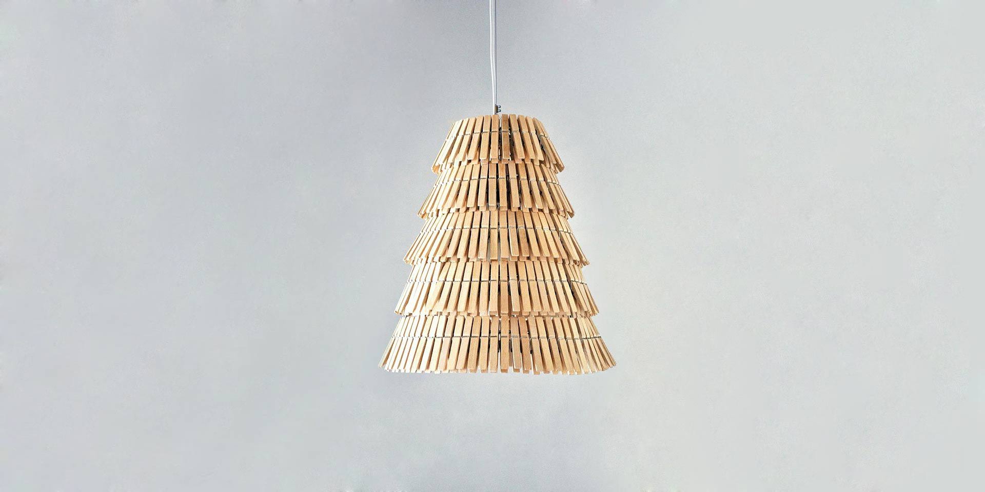 wooden clothespins lamps