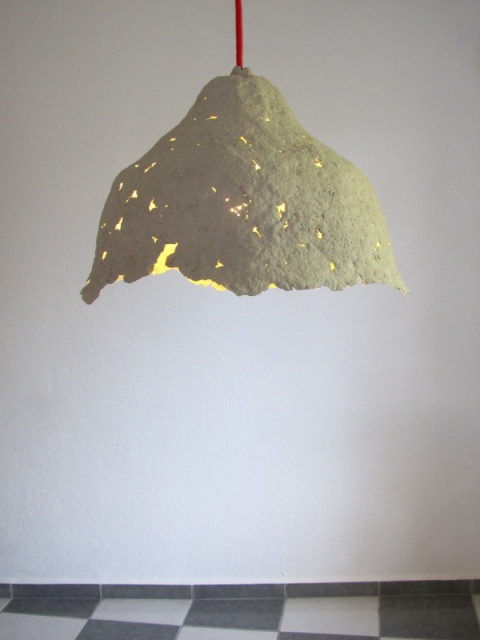 Calyx of flower II paper pulp pendant lamp
