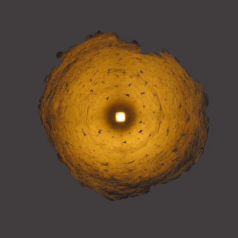 Paper pulp lamp calyx 3
