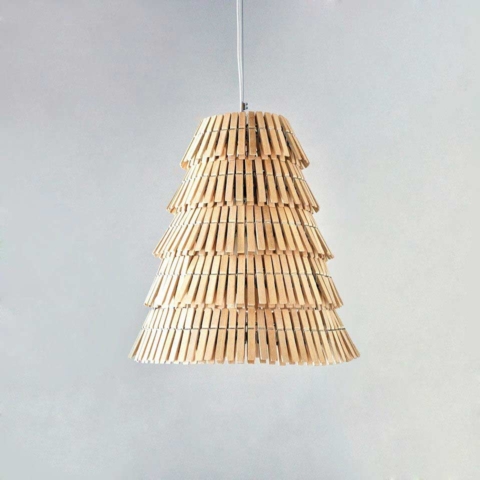 Wooden Clothespins Lamps